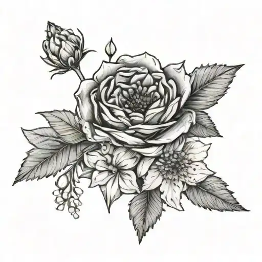 August And April Birth Flower Bouquet