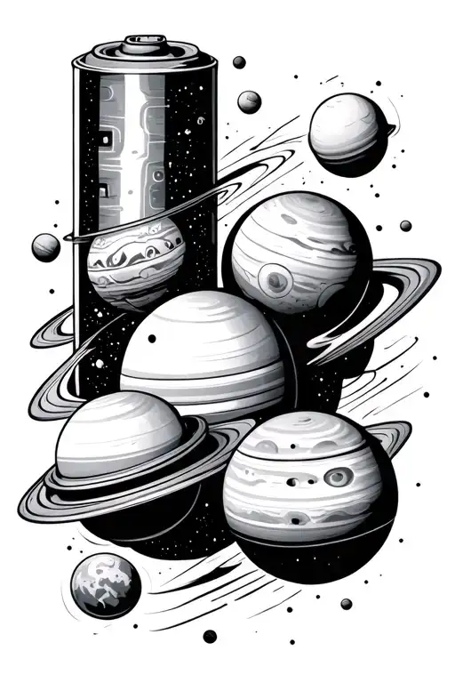 Battery Dishes With Space With Various Planets