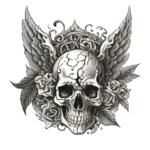 Scattered Bones And Skull Wings