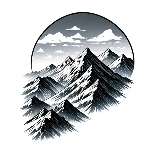 Outline Of Mountain Tops