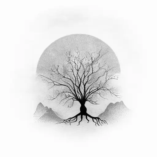 A Philosophical Quote With A Black And Grey Illustration Of A Tree