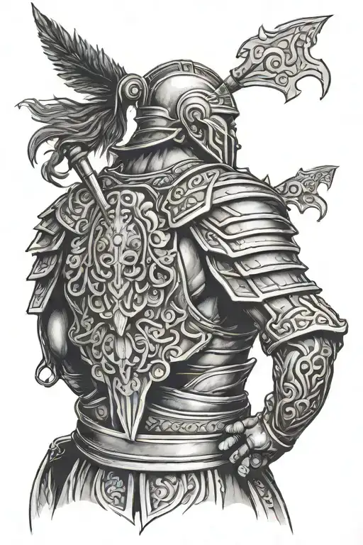 Phonecian Warrior Back Profile Looking Back