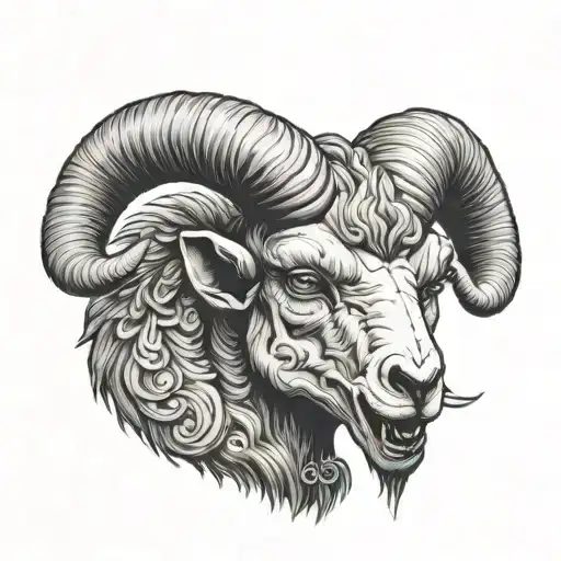 Angry Ram Skull