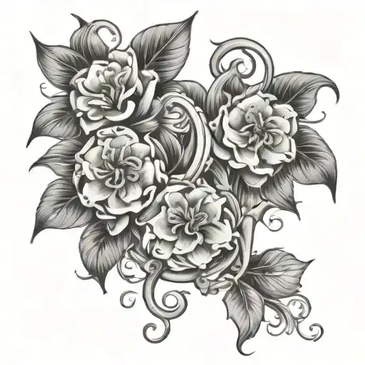 Gemini Zodiac Sign Interwined With 2-3 Water Lillies