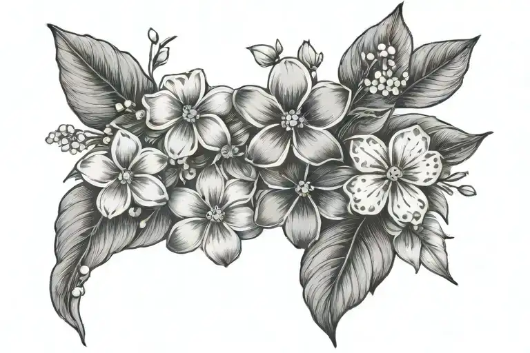 Forget Me Not Flowers Bracelet Style Tattoo Featuring Other Flowers