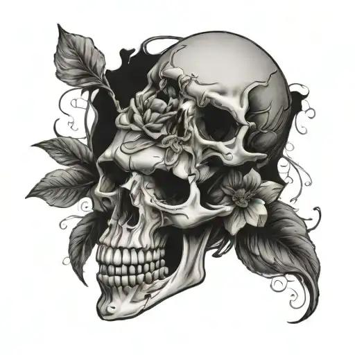 Skeleton With Flowers Growing Out Of It