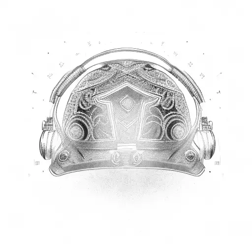 A Military Helmet Adorned With Intricate Patterns