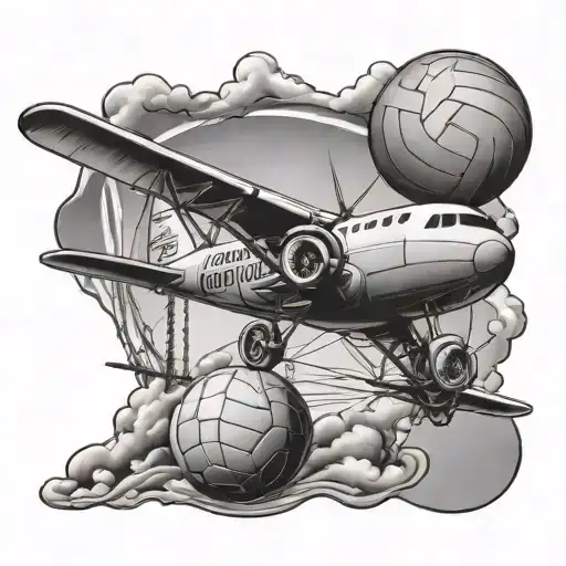 Airplane And Volleyball