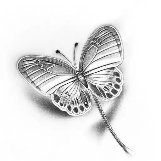 Blue Butterfly And Pink Orchid For Men