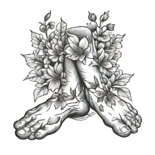 Footprint With Birth Flowers