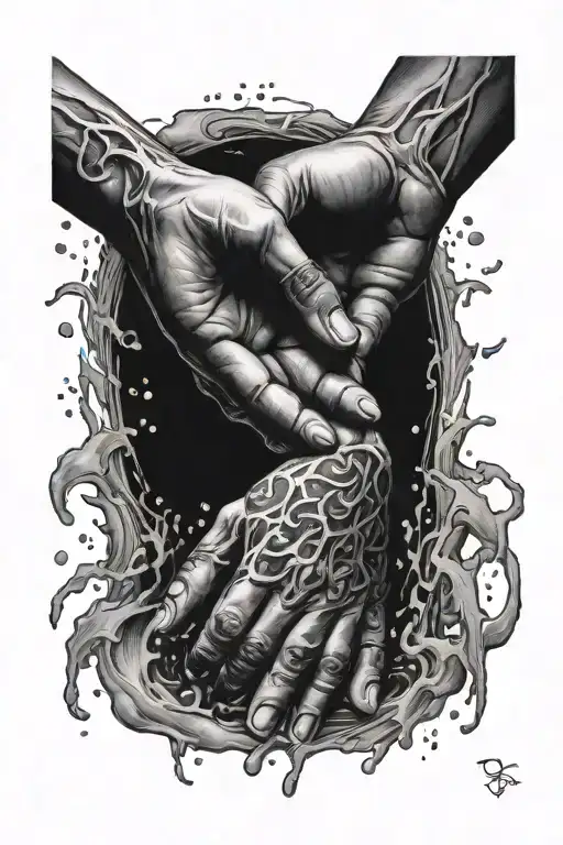 Hands Reaching From Water