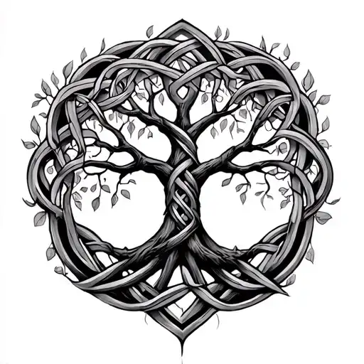 Celtic Knot Tree Of Life Tattoo Design Idea