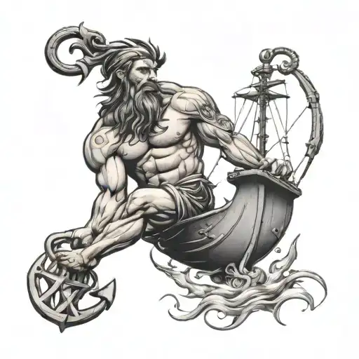Atlas Carrying Big Anchor