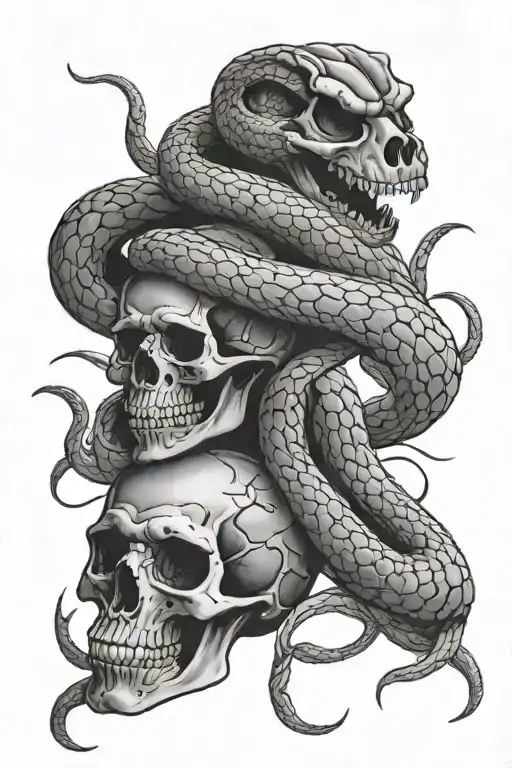 Snake And Skull
