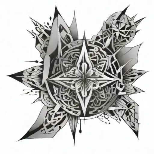 Overcoming Self Destruction Surrounded By Geometric Patterns