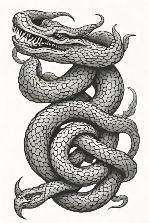 Snake And Capricorn Tattoo In Masculine Style