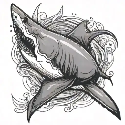 Great White Shark Swimming