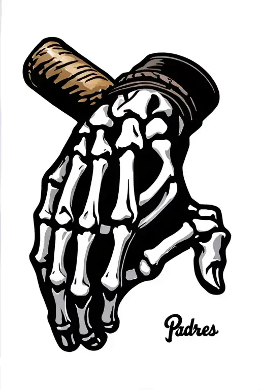San Diego Padres Baseball Skeleton Hand