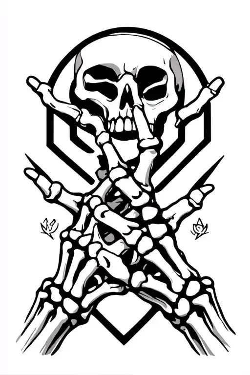Skeleton Hands Making A Sd Logo