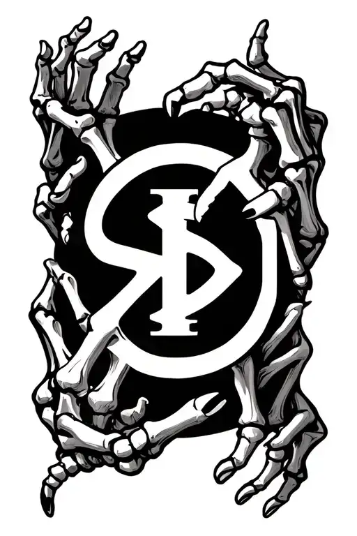 Skeleton Hands Making A Sd Logo
