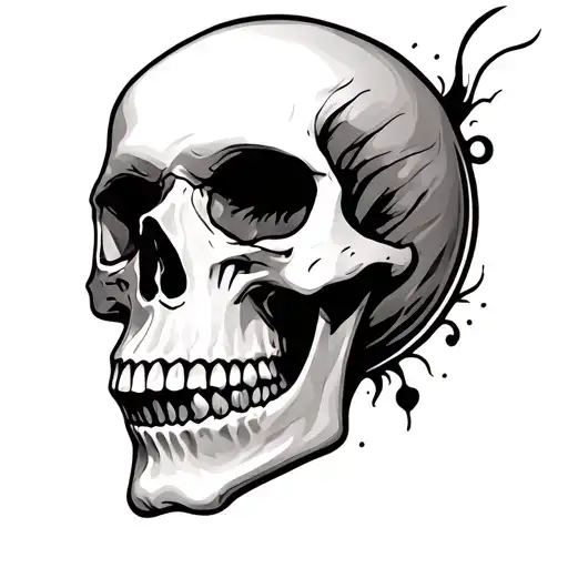 Side Profile Of A Skull Surrounded