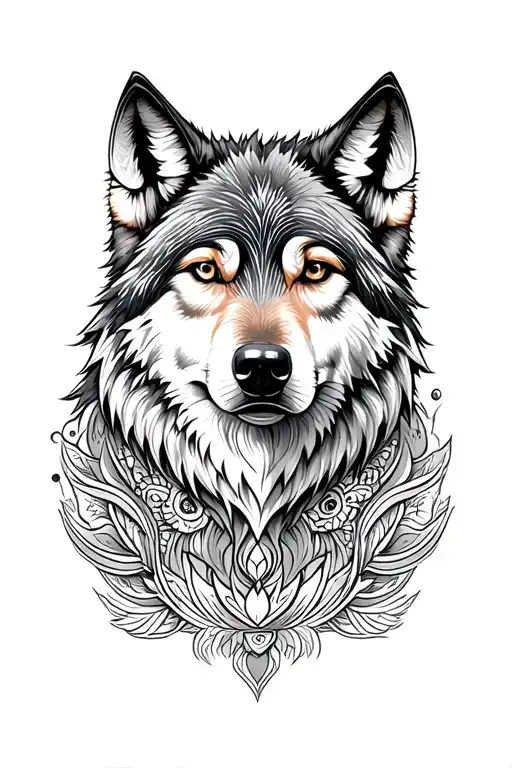 Wolf Mandala Design Incorporating