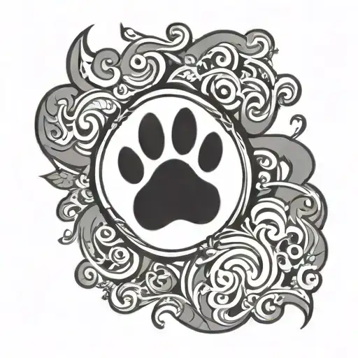 Dog Paw Print Surrounded