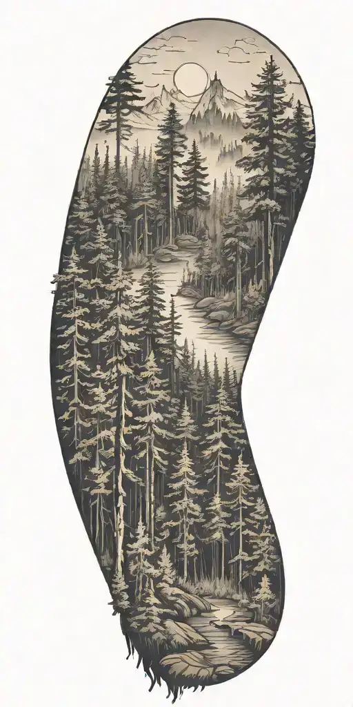 Forest Line With Fog