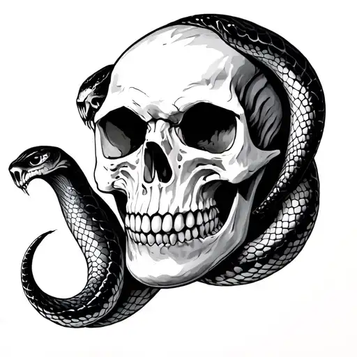 Serpents Coming From Skull