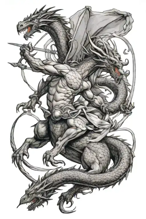 Dragon Versus Centaur Bending A Bow