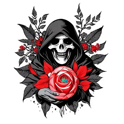 Grim Reaper Holding Mother Earth