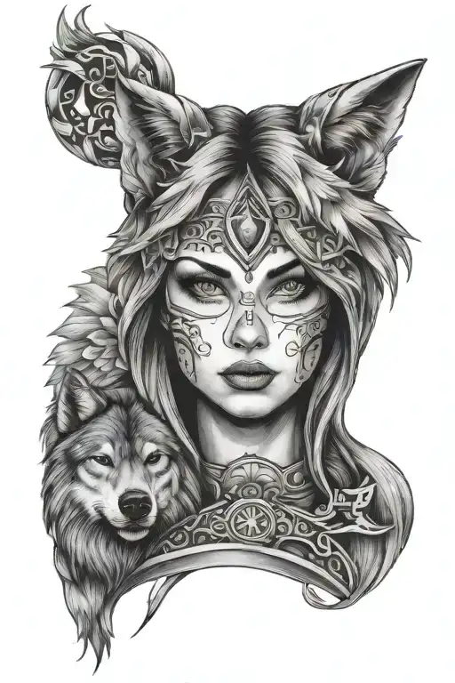 Girl With Wolf Head