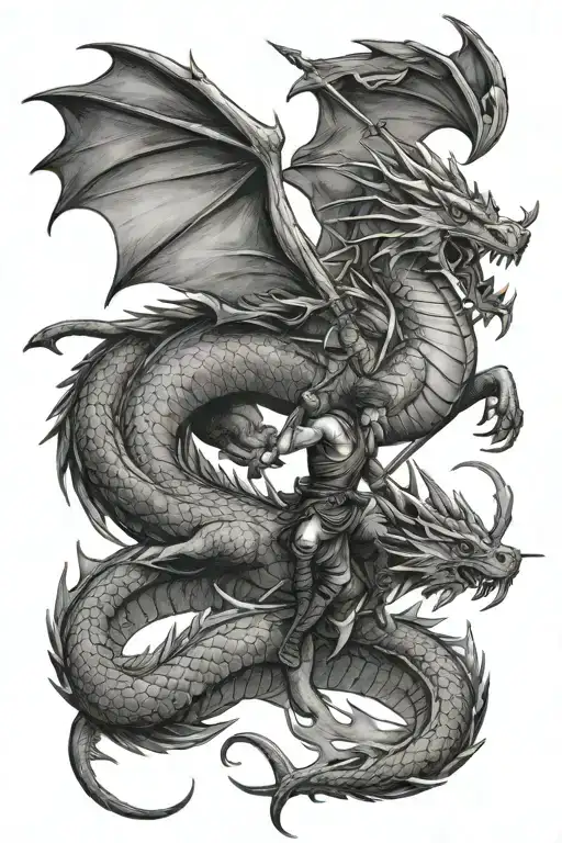 Dragon Versus Sagittarius Archer Riding