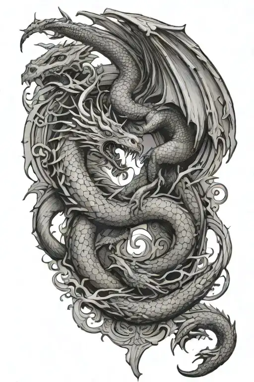 Dragon And Sagittarius Fighting Each Other