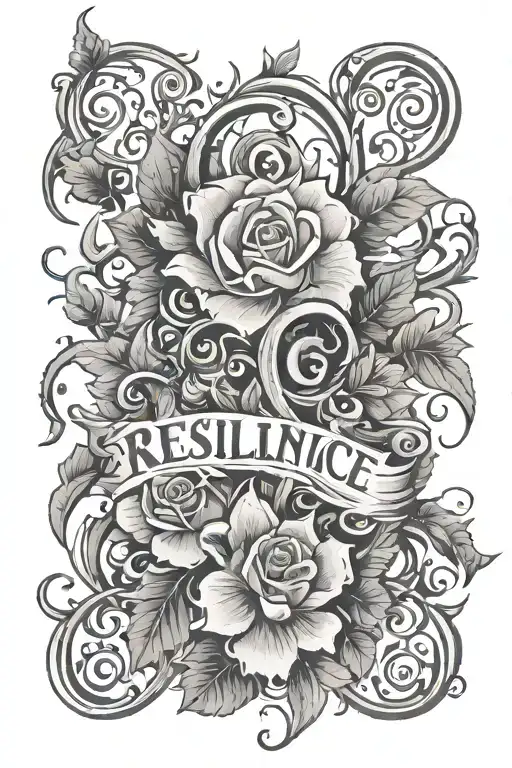 The Word Resilience With Flowers And Vines Wrapping