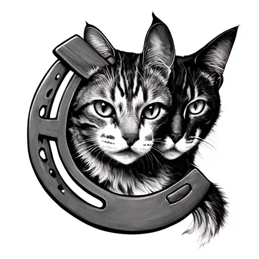 Horseshoe And Cat