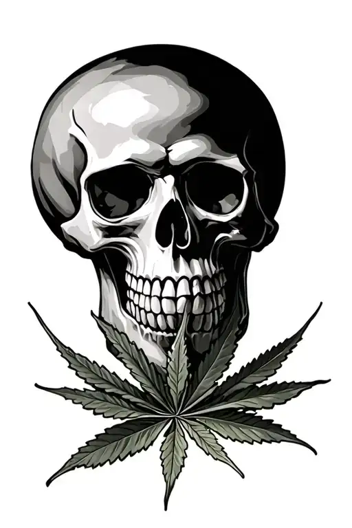 Skull And Weed Leaves Morphing