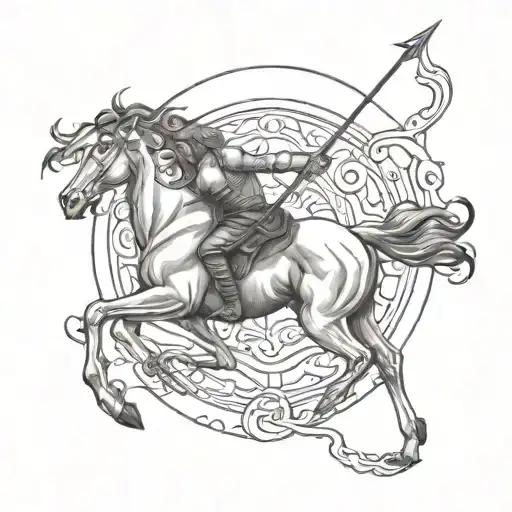 Centaur's Back Holding Bow And Arrow