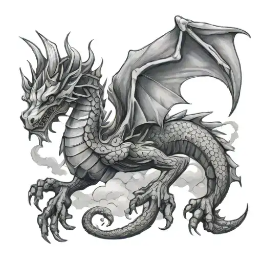 Dragon Leg With Clouds