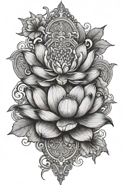 Lotus Flower And Cross