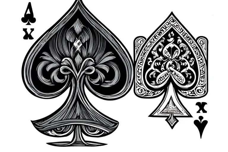 Ace Of Spades Playing Card With Fatherhood Symbology Embedded Into It