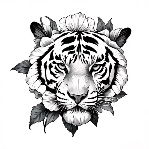 Tiger Flowers Intertwined