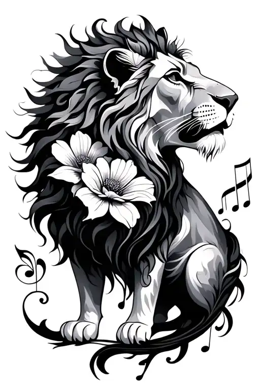 Lion Flowers Intertwined Music