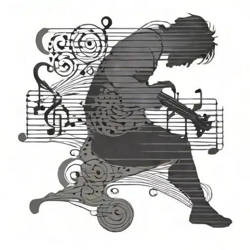 Shadow Silhouette With Music Line