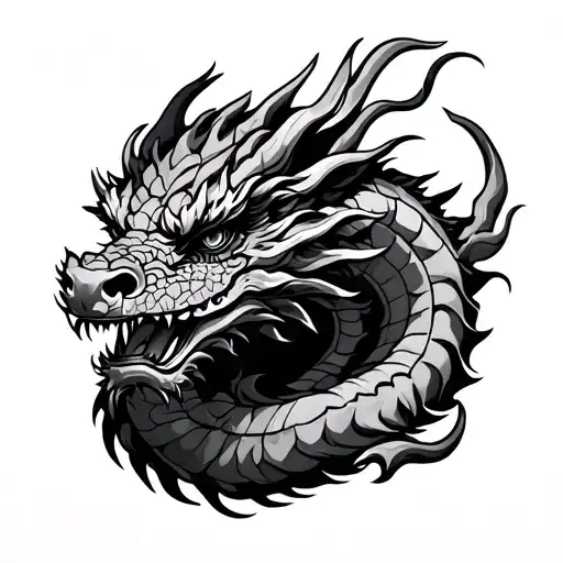 Dragon Around Elbow American Tradicional Style
