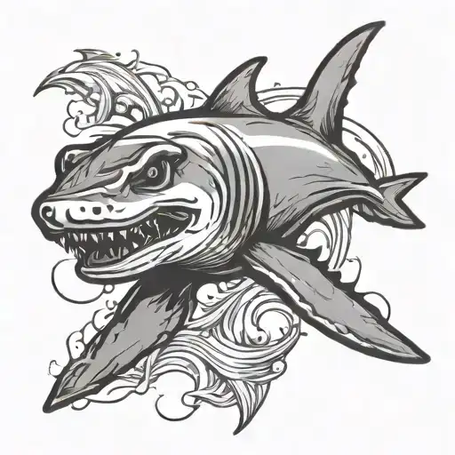 Hammerhead Shark Jumping