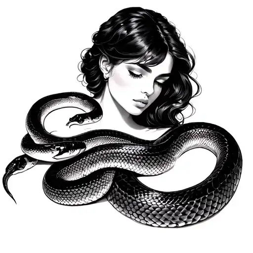 Woman Entertained With Snake