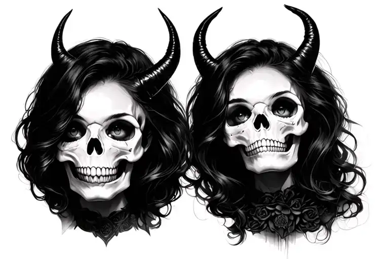 Skull Dark Demon Girl