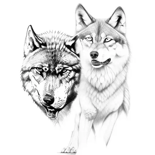 An Ancient Greek Warrior With A Wolf Companion