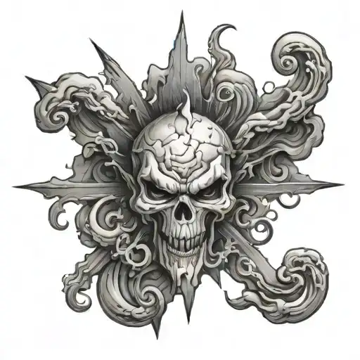 Evil Cloude With Has Flashes Inside Surrounded